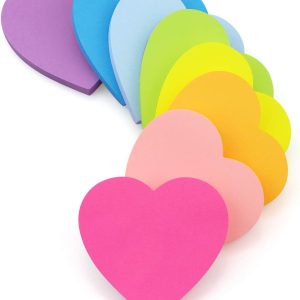 Heart Shape Sticky Notes 8 Color Bright Colorful Sticky Pad 75 Sheets/Pad Self-Sticky Note Pads