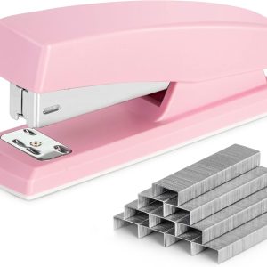 Stapler, Desktop Staplers with 640 Staples, Office Stapler, 25 Sheet Capacity, Pink
