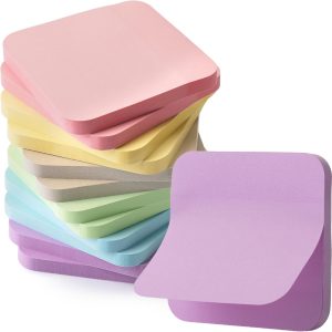 Sticky Notes, 2.8"x2.8", 12 Pads, 720 Sheets, Pastel Color, Round Corner Sticky Notes Bulk, Self-Stick Note Pads, Perfect for Office, School, Home, Study & Organization