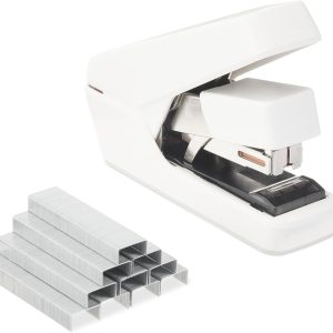 Office Heavy Duty Stapler, Effortless, 40 Sheet Capacity, 1000 Staples, No Jam, for Classroom, Office or Desk Use, White